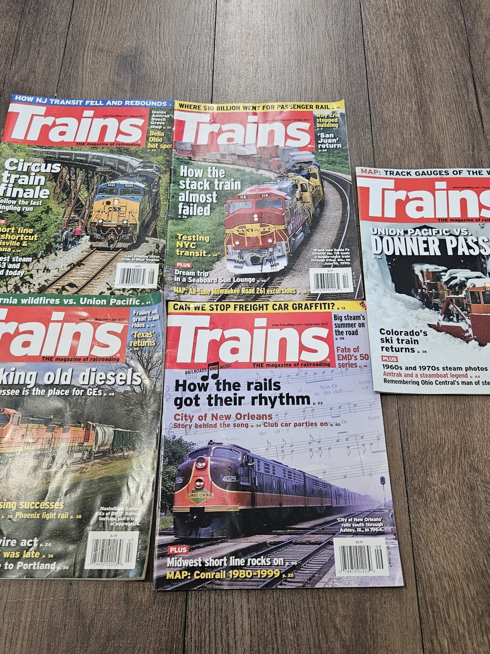 Lot of 5 Trains Magazines Issues from 2017